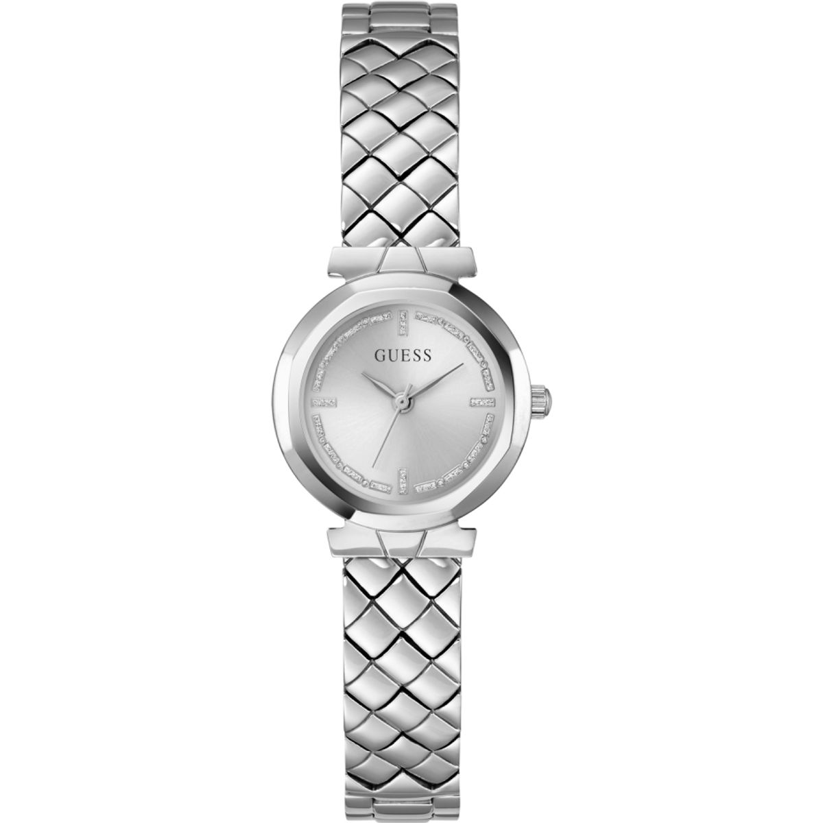 Analoguhr mit gestepptem Gliederarmband