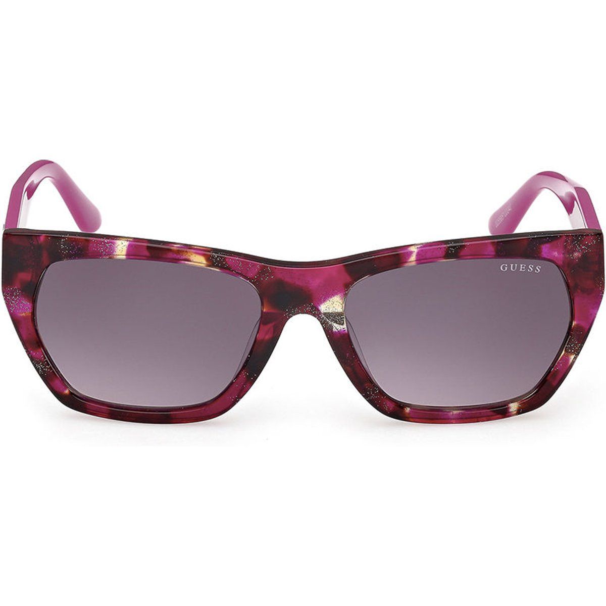 Geometrische Sonnenbrille mit Glitzer-Schildpattmuster