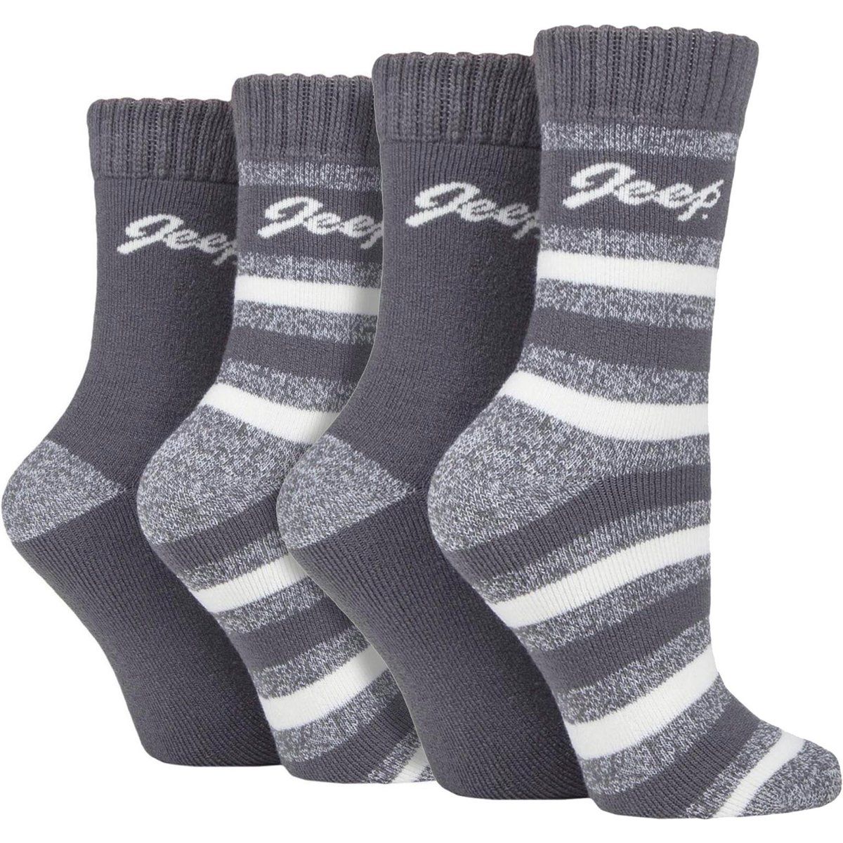 Gestreifte Thermo-Strick-Stiefelsocken