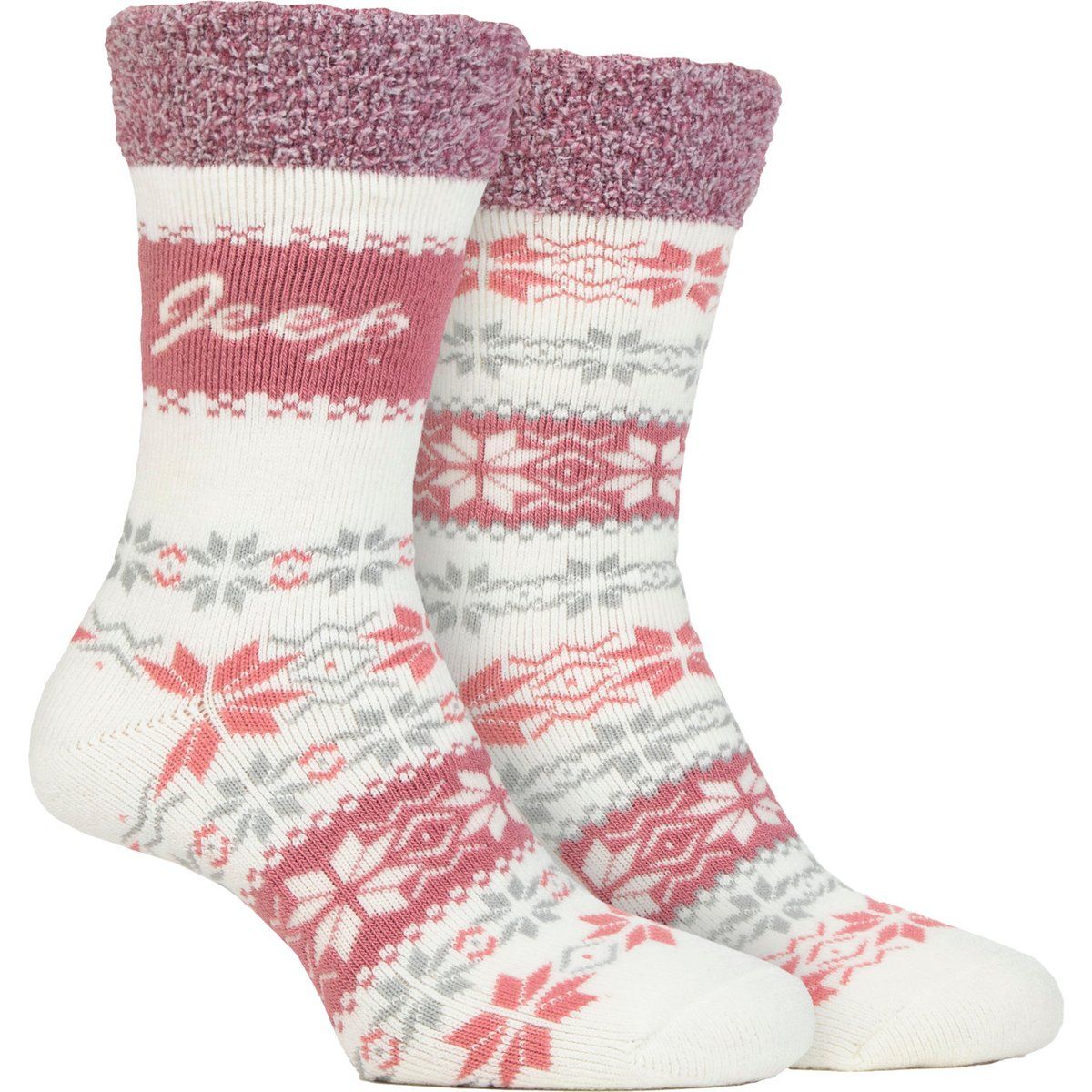 Festliche Thermo-Fair-Isle Stiefelsocken