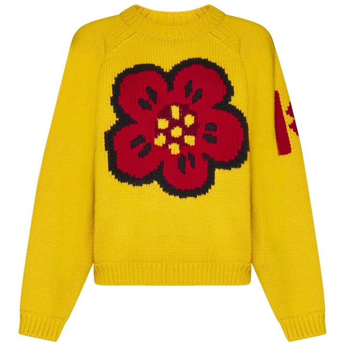 Boke-Blume Intarsien-Strickpullover