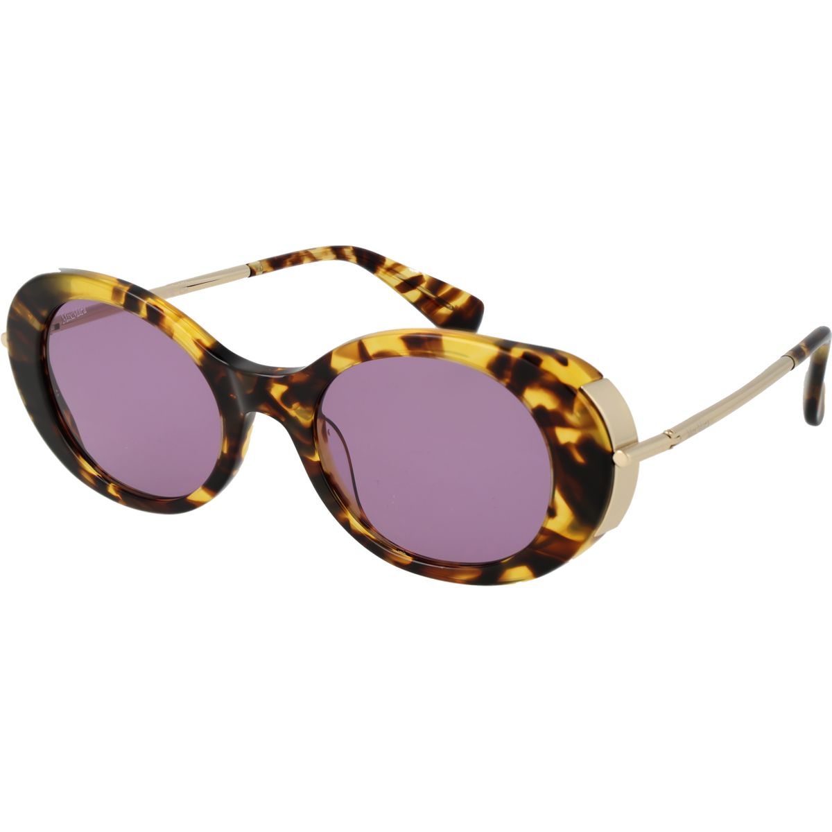 Elegante ovale Sonnenbrille in Schildpatt-Optik