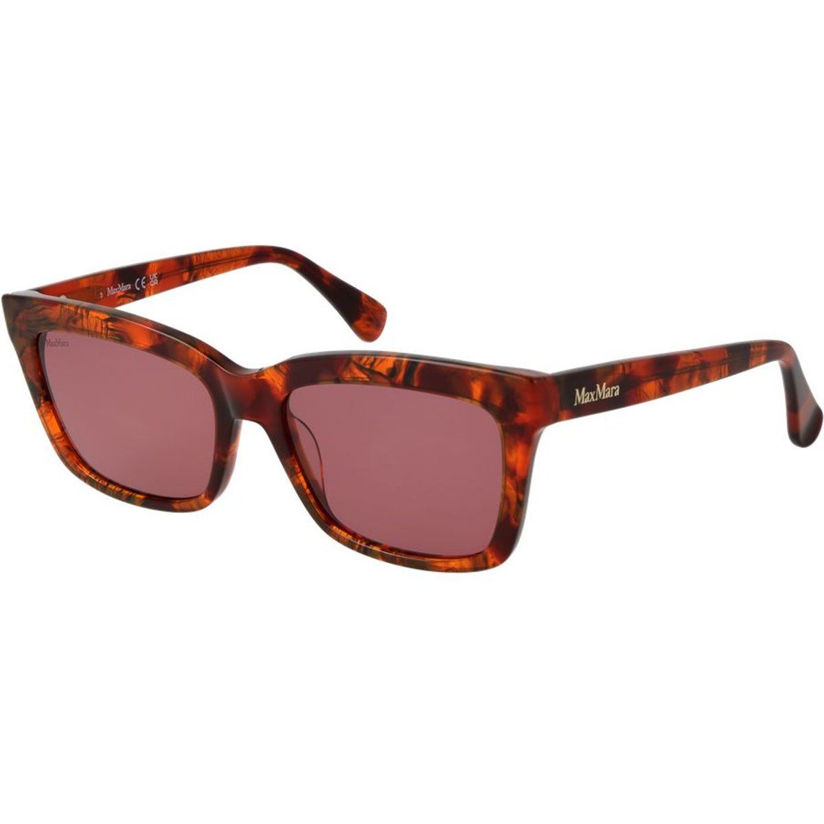 Elegante rechteckige Schildpatt-Sonnenbrille