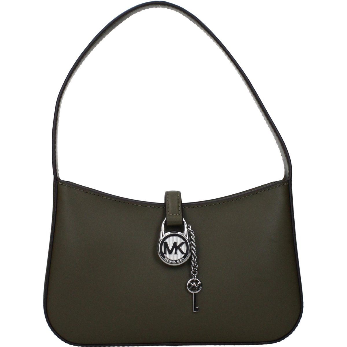 Elegante Leder-Schultertasche mit Vorhängeschloss