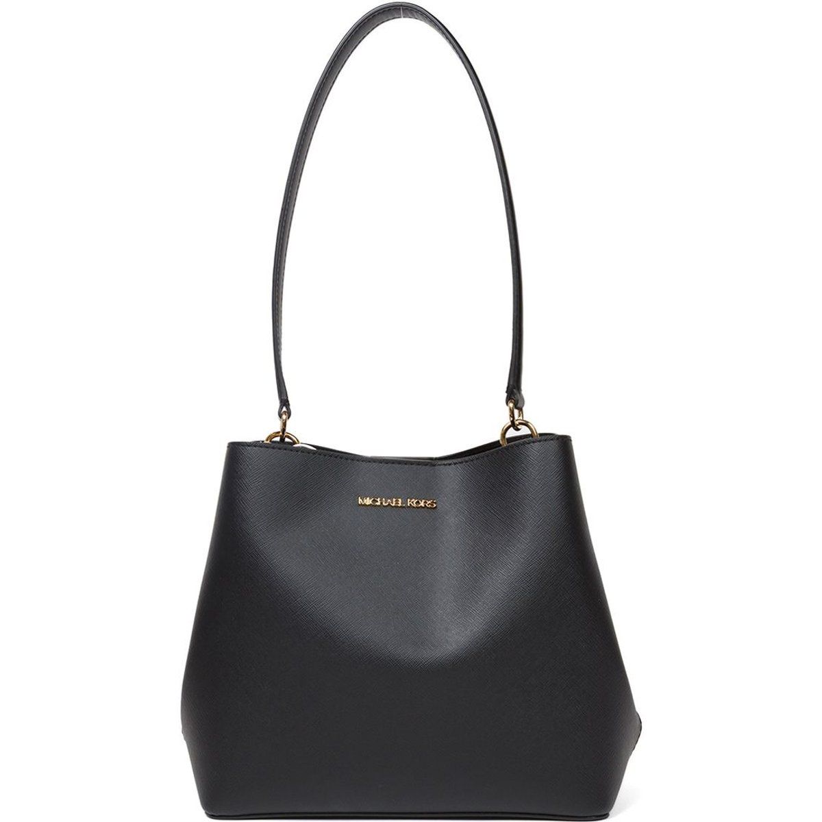 Strukturierte Bucket Bag aus Saffiano-Leder