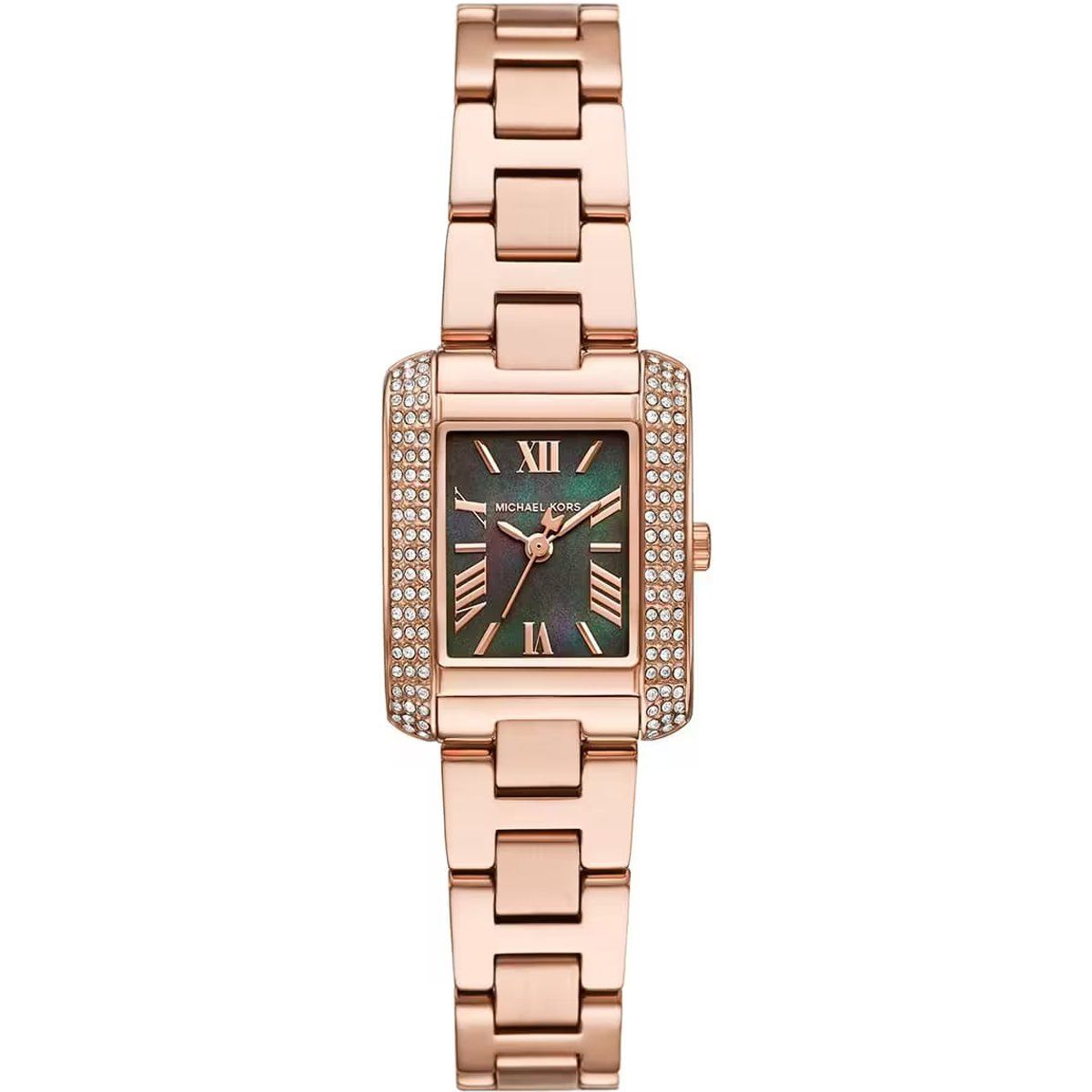 Elegante rechteckige Uhr mit Kristallen