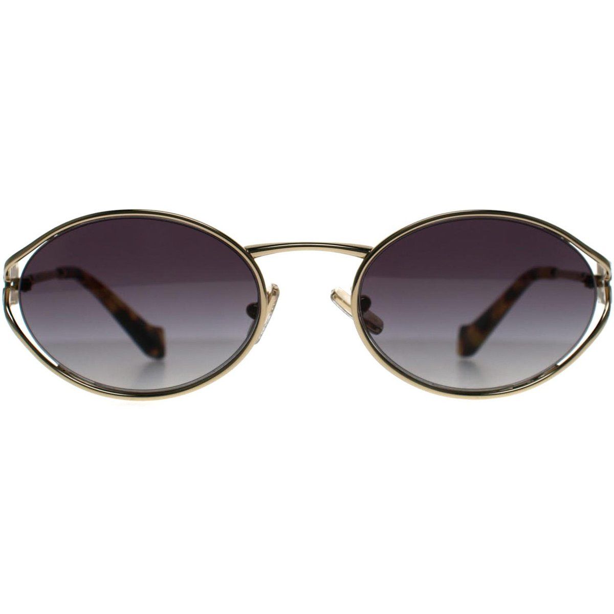 Ovale Metall-Sonnenbrille mit Logo-Detail