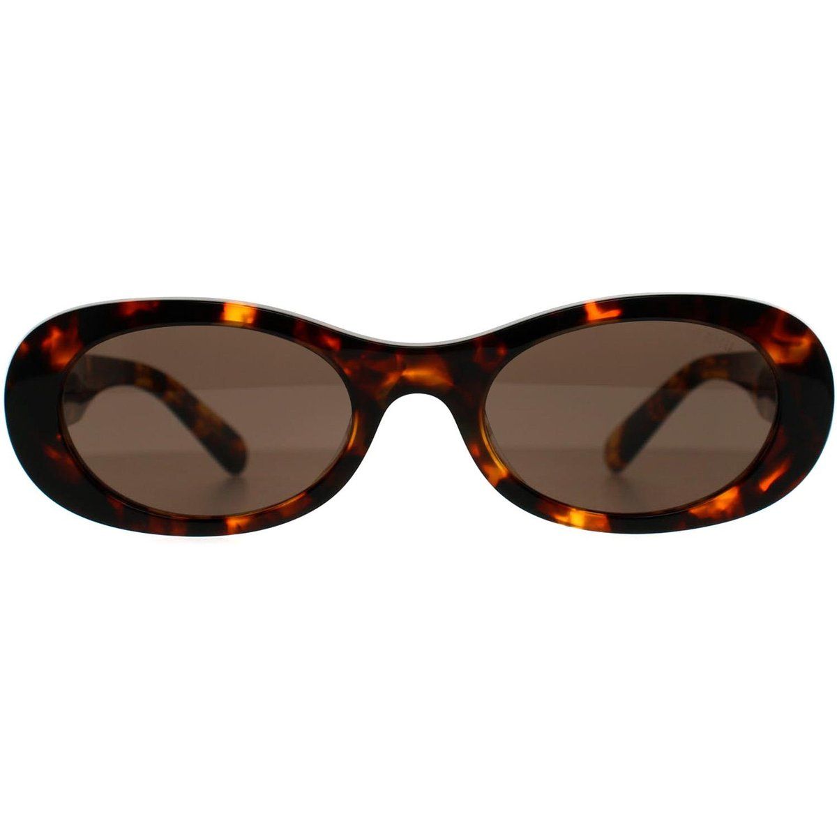 Skulpturale Ovale Schildpatt-Sonnenbrille