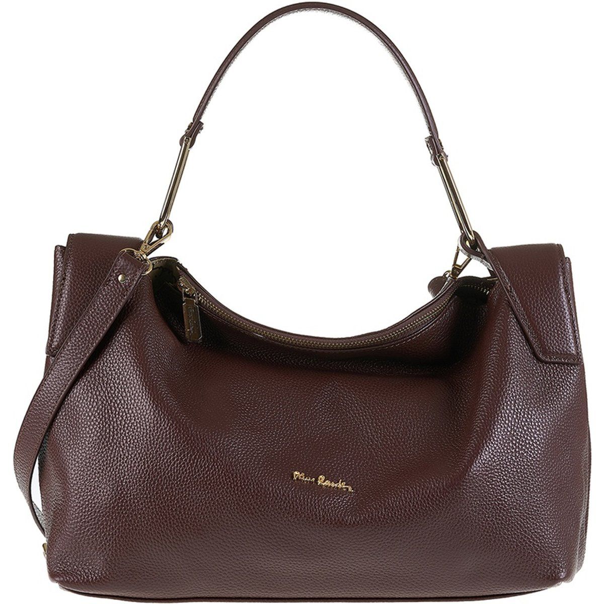 Elegante Schultertasche aus genarbtem Leder
