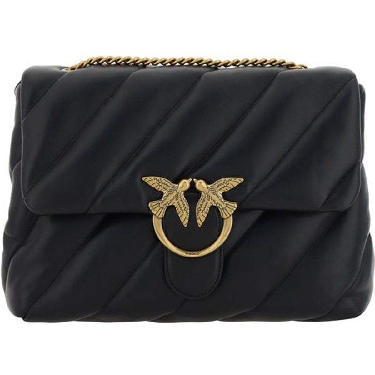 Gesteppte gepolsterte Leder Schultertasche