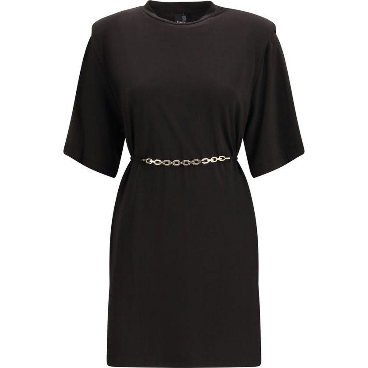 Strukturiertes Minikleid mit Kettengürtel