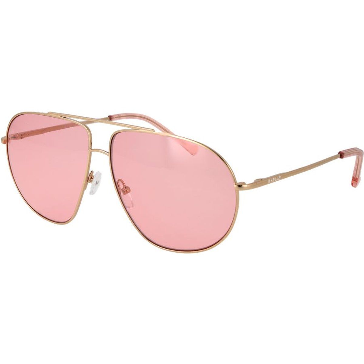 Oversized Pilotenbrille mit Rosafarbenen Gläsern