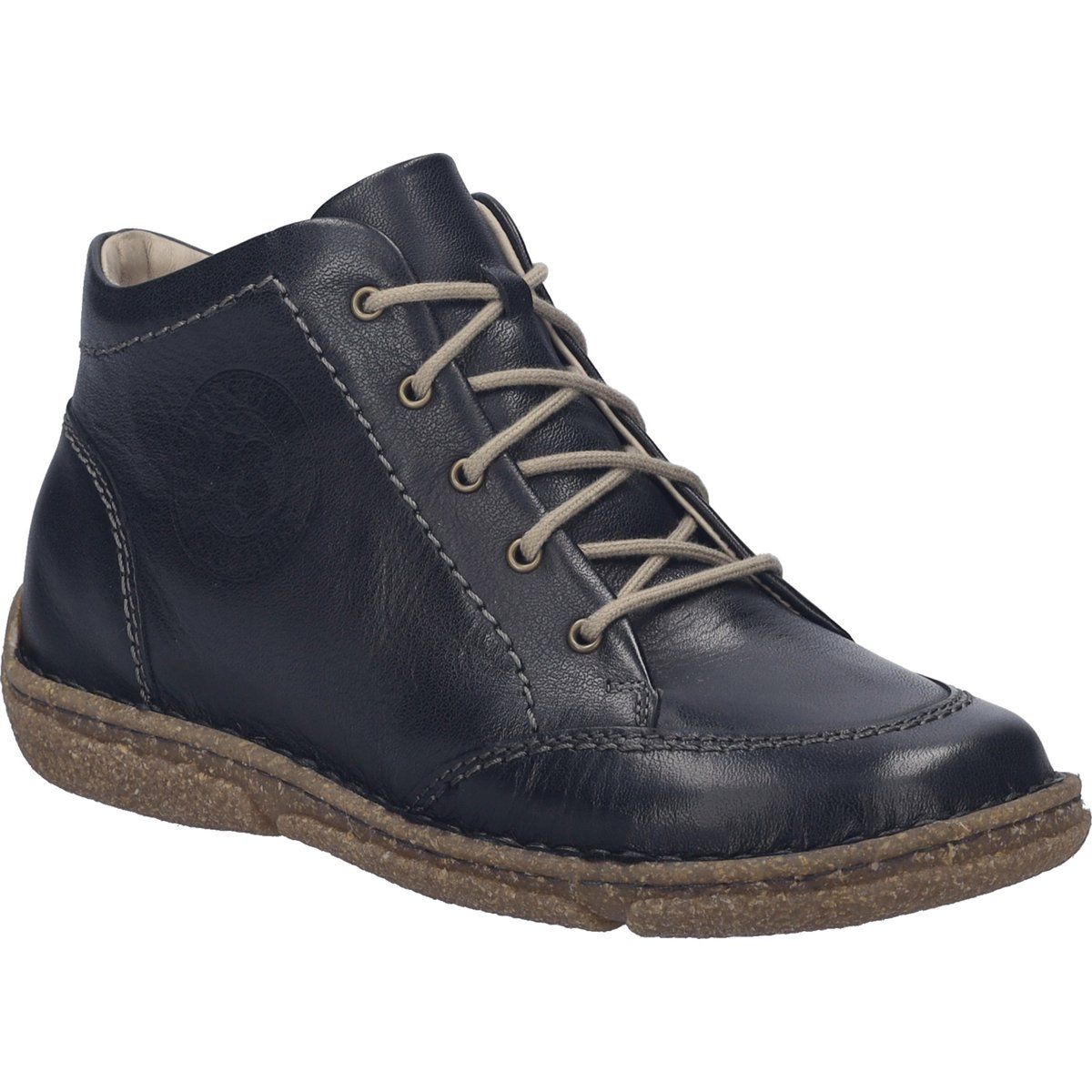 Bequeme Leder-Schnürstiefeletten