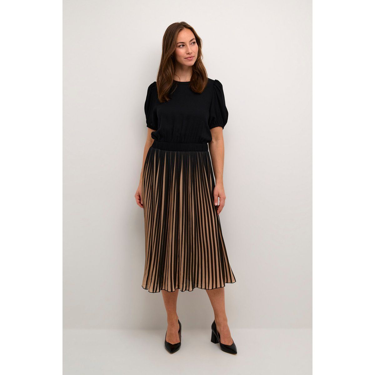 Lässiges Jersey-Midikleid mit Plissee