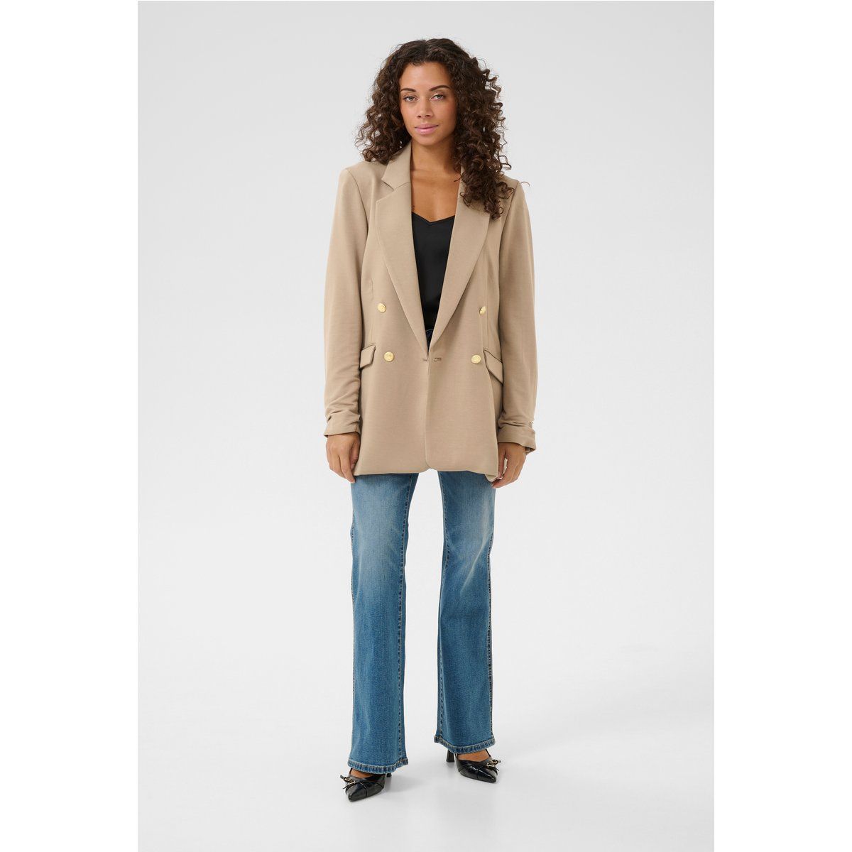 Zweireihiger Blazer mit Goldknöpfen