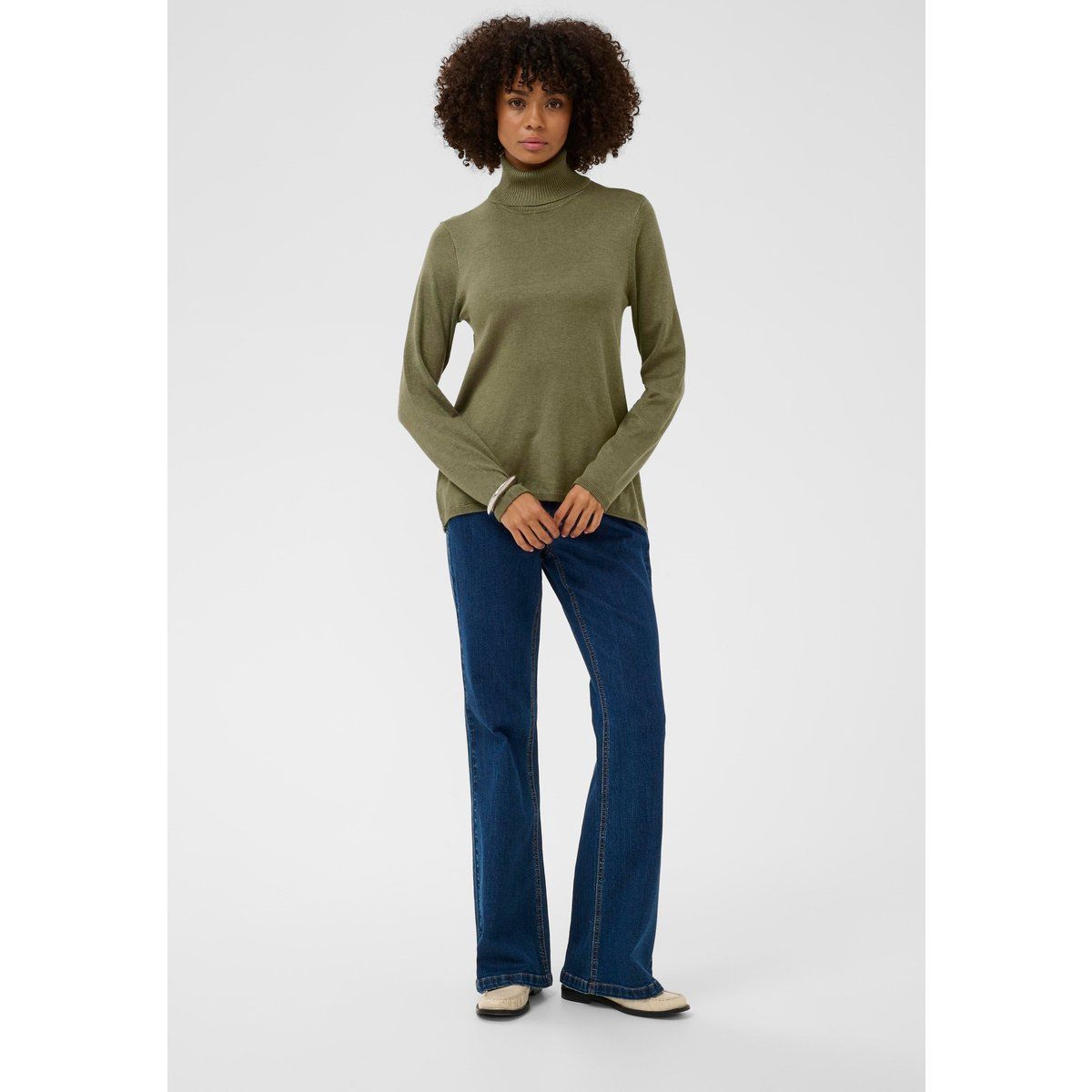 Entspannter Rollkragen-Strickpullover