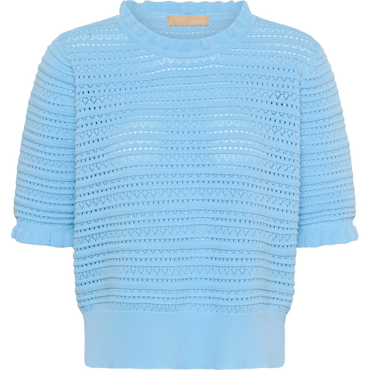 Kurzarm-Stricktop mit Lochmuster