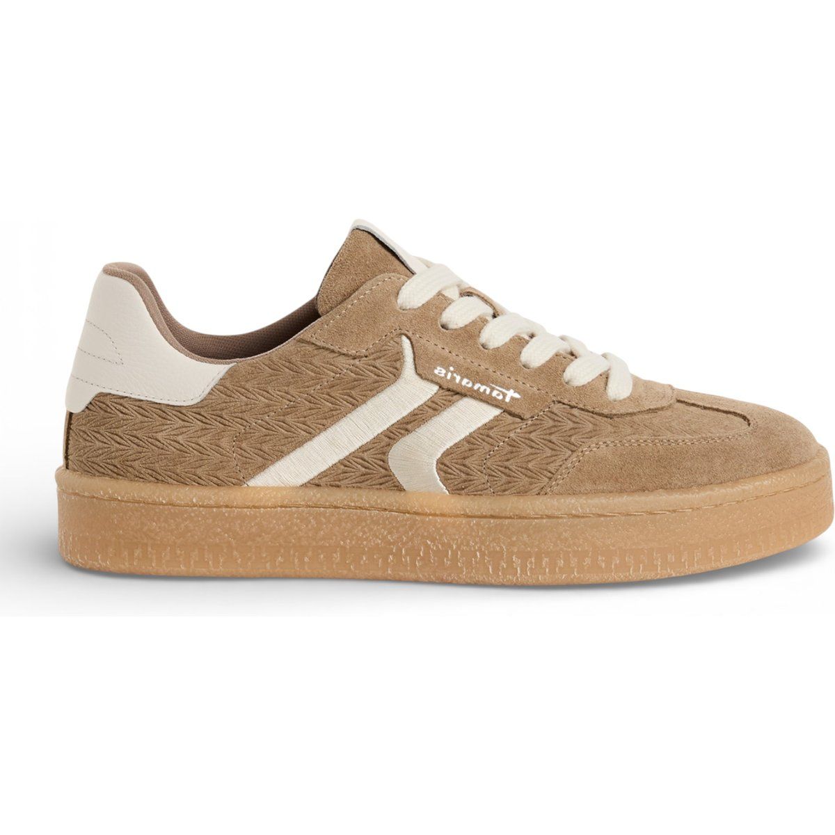 Strukturierte Wildleder-Sneaker mit Plateausohle