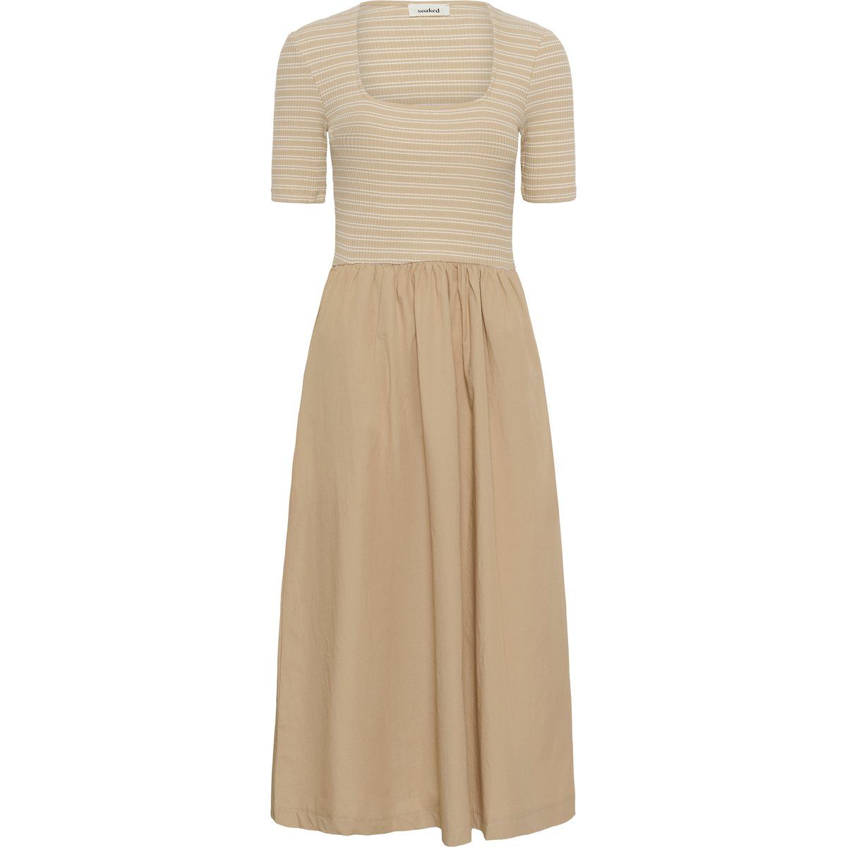 Gestreiftes Midikleid mit Ripp-Oberteil