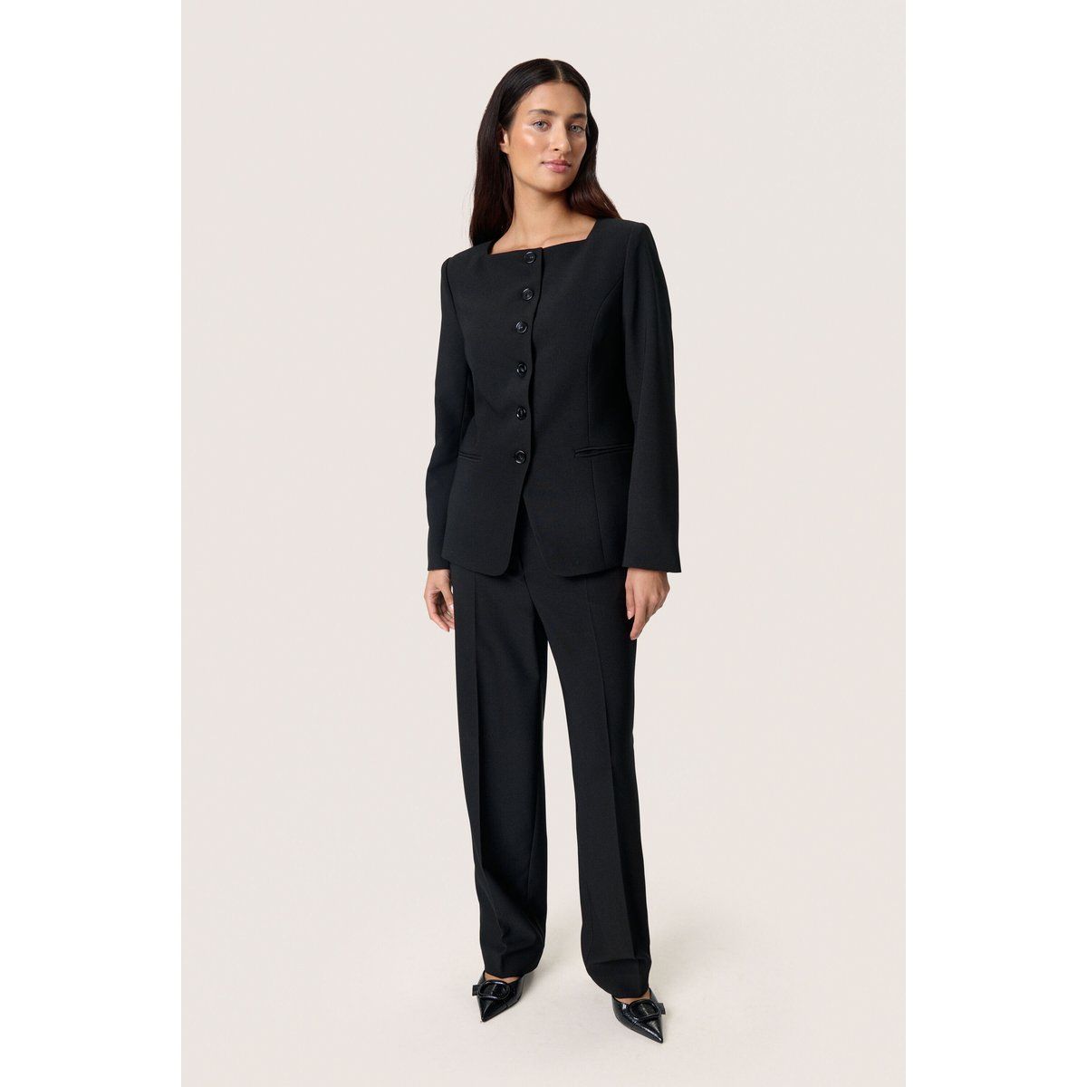 Taillierter Slim Fit Blazer eckiger Ausschnitt