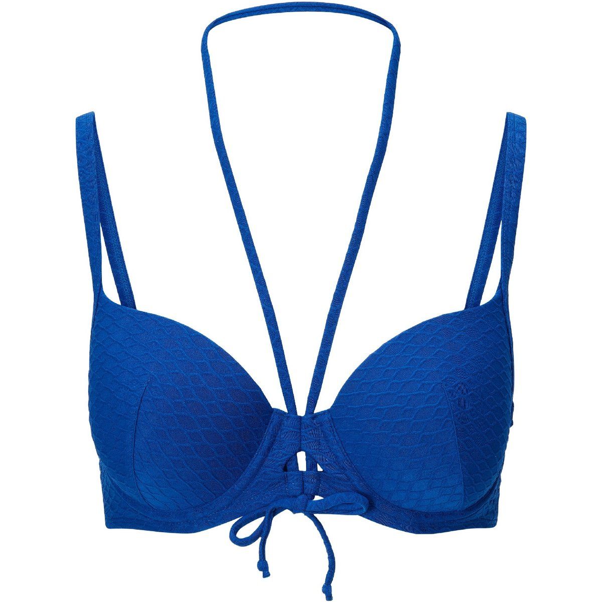 Strukturiertes Bügel-Bikini-Top mit Halter