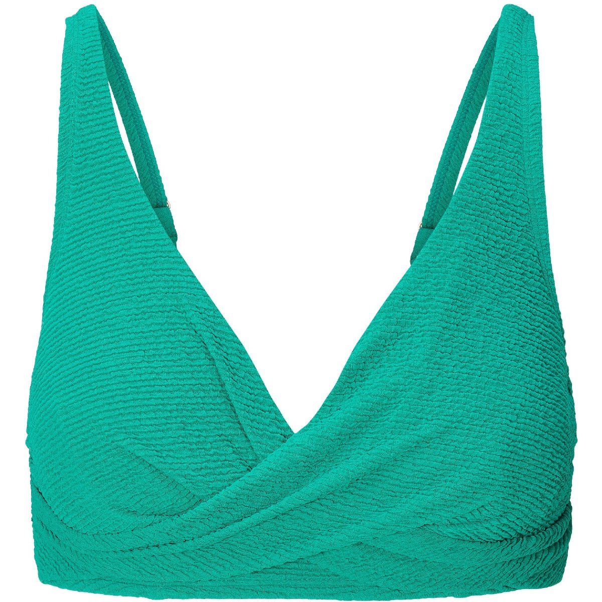 Bikini-Oberteil mit Wickeloptik und Struktur