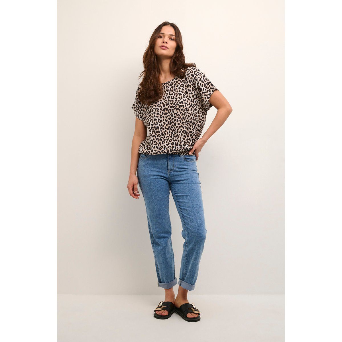 Leopard-Print Bluse im Loose-Fit