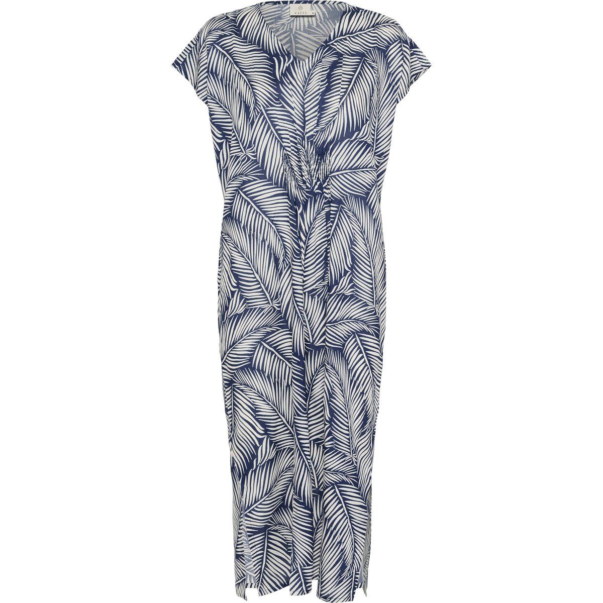Maxikleid mit tropischem Blattmuster