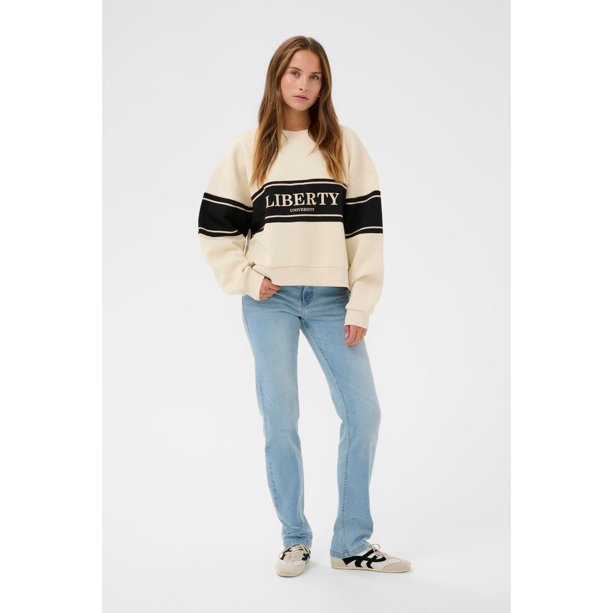 Oversize-Sweatshirt mit College-Print