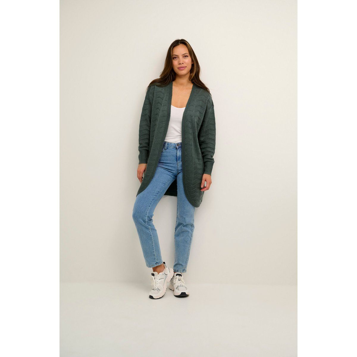 Strukturierter Cardigan mit offener Front