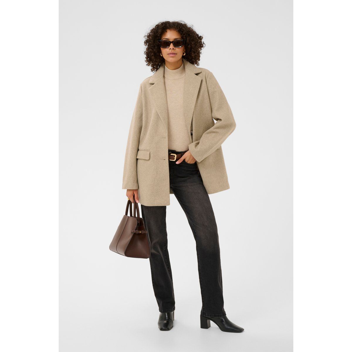 Oversized Wollmisch-Blazer-Mantel