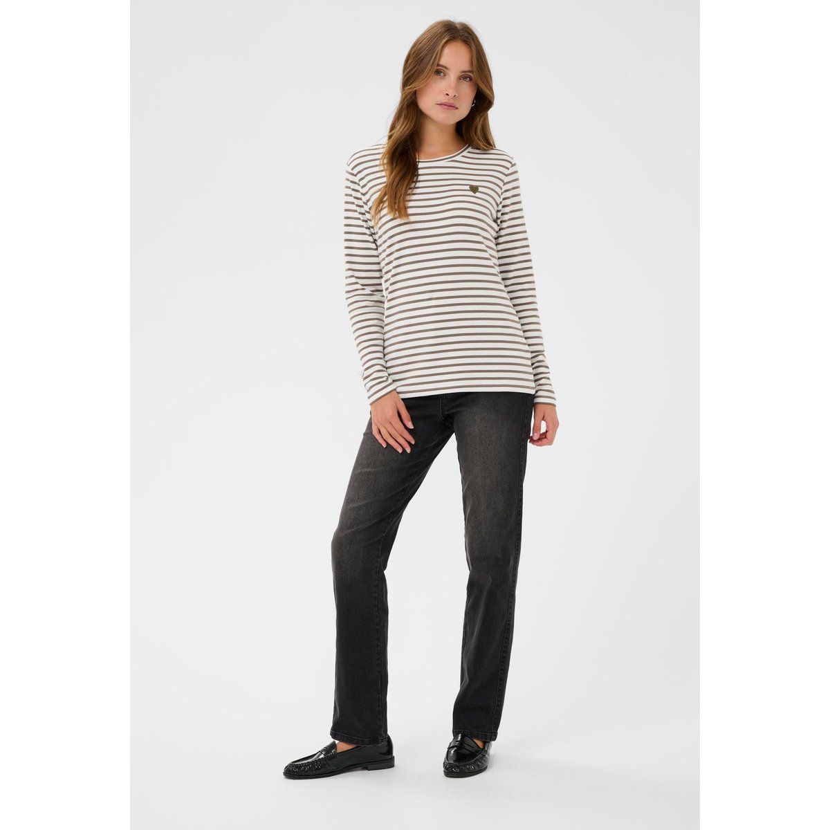 Gestreiftes Langarmshirt aus Baumwolle