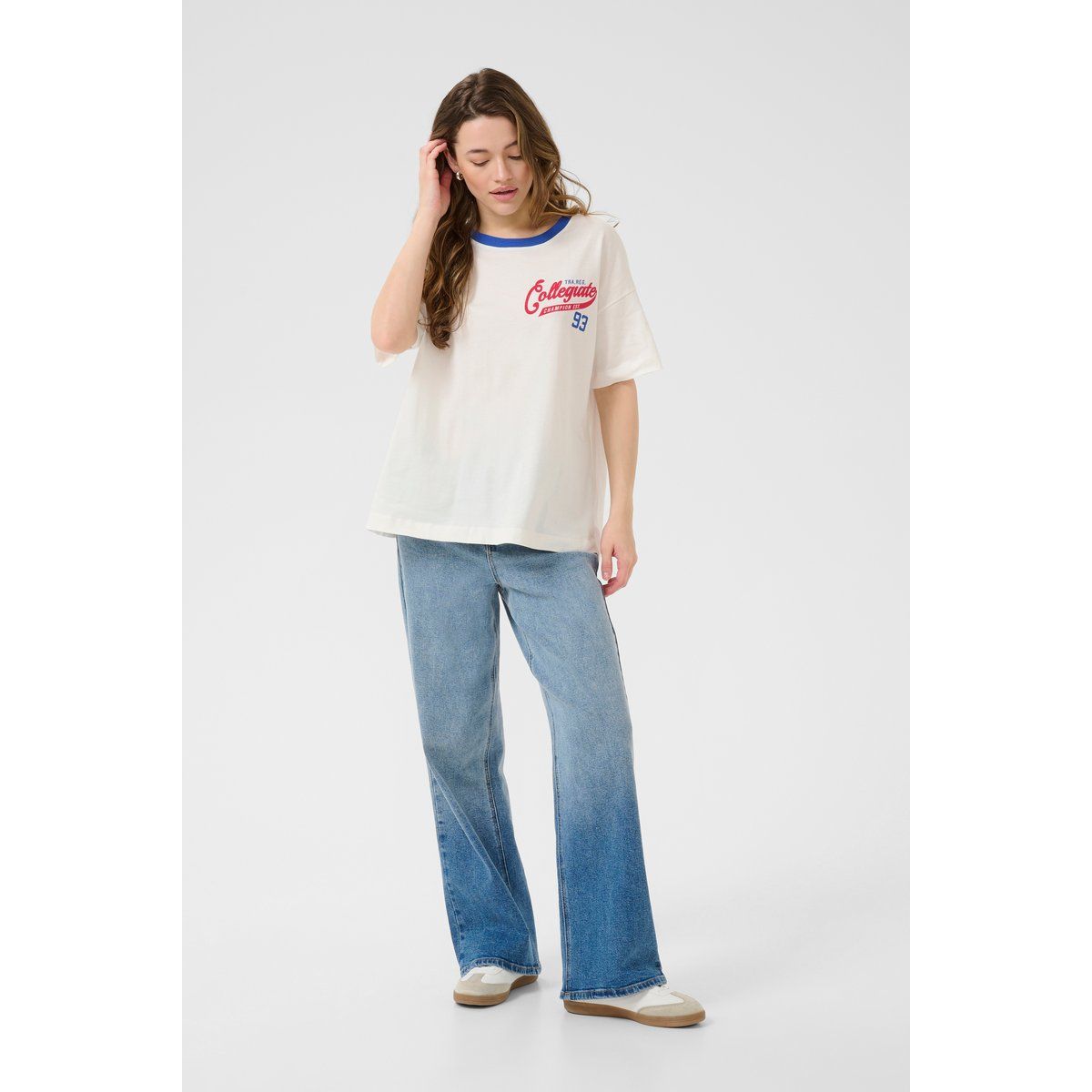 Ringer-T-Shirt mit Collegiate-Grafik