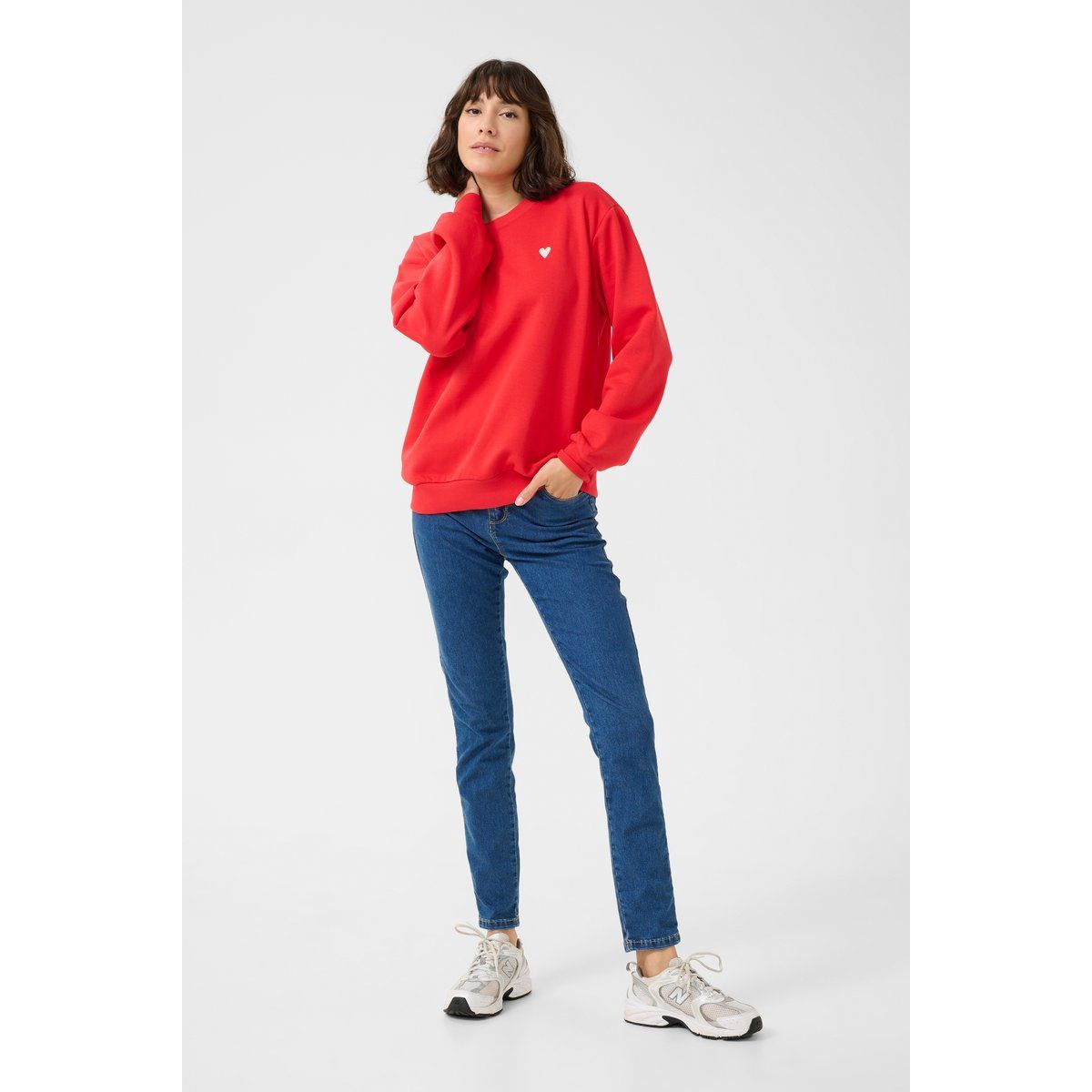 Lockeres Sweatshirt mit Herz-Detail