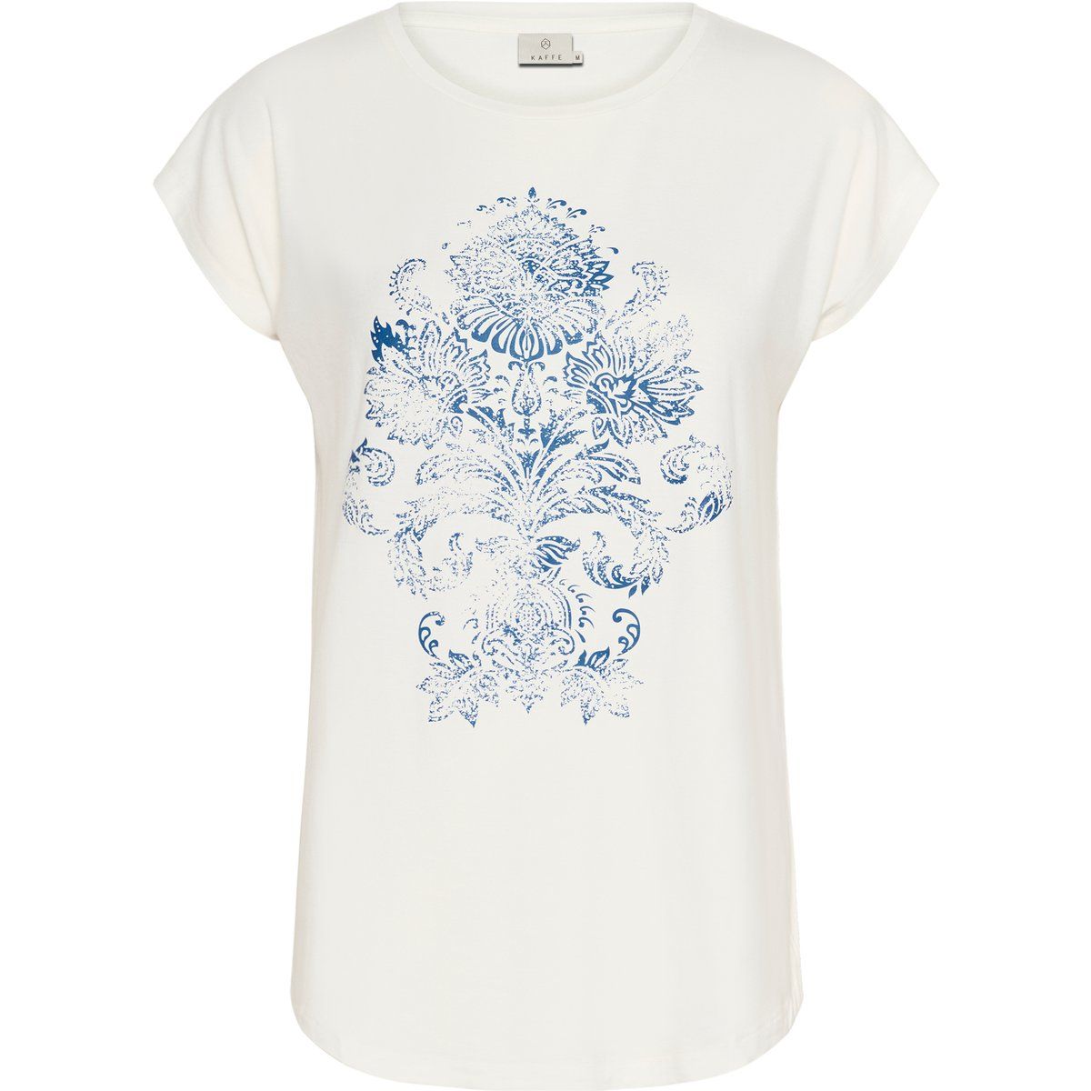 Viskose-T-Shirt mit ornamentalem Damast-Druck