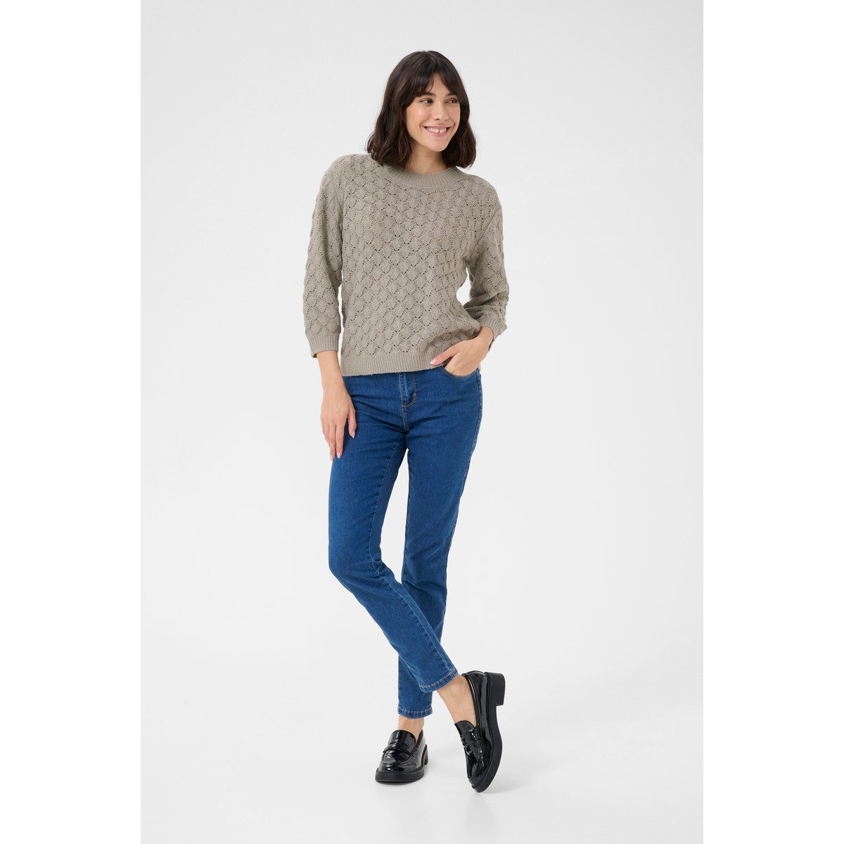 Strukturierter Loose Fit Strickpullover