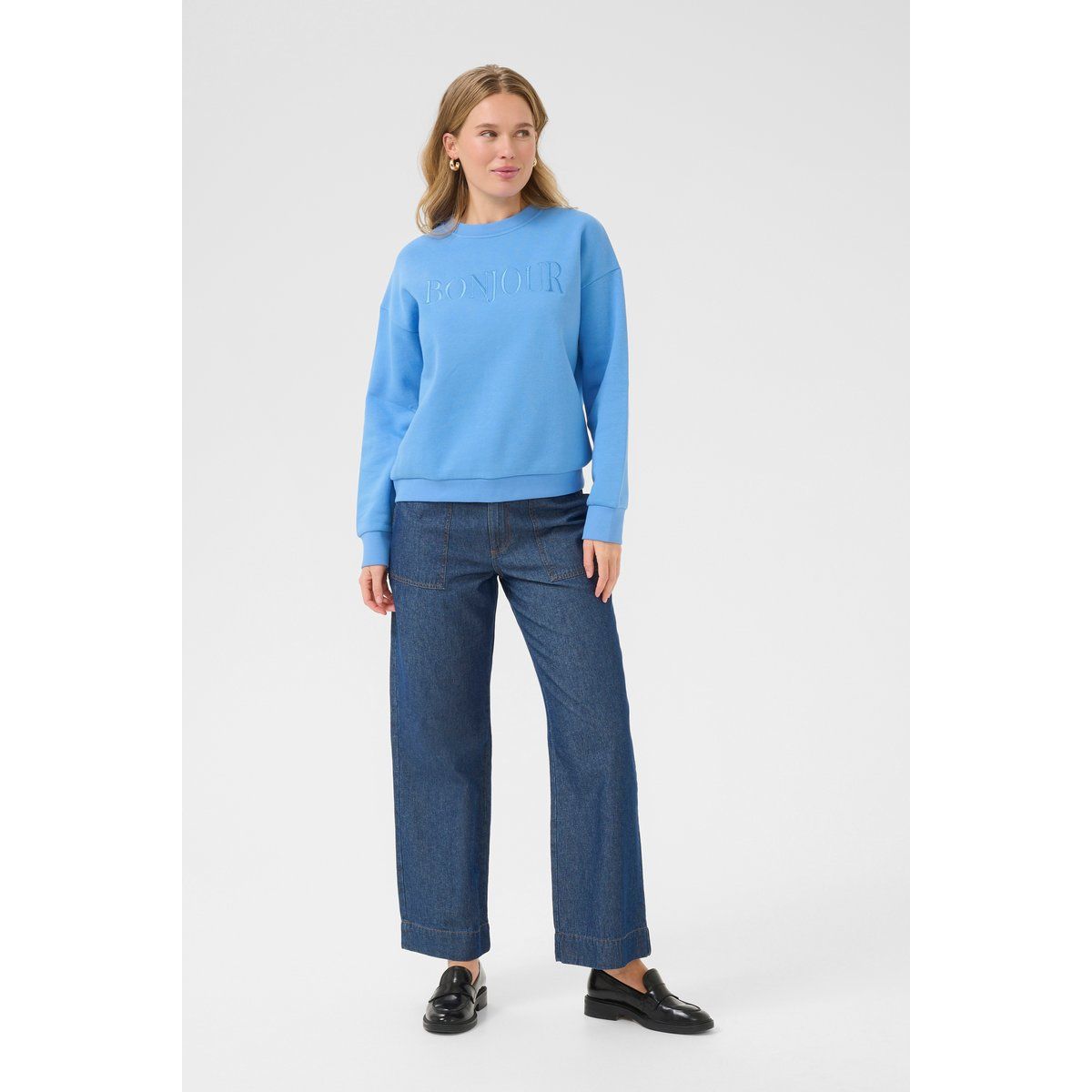 Locker geschnittenes Bonjour Sweatshirt