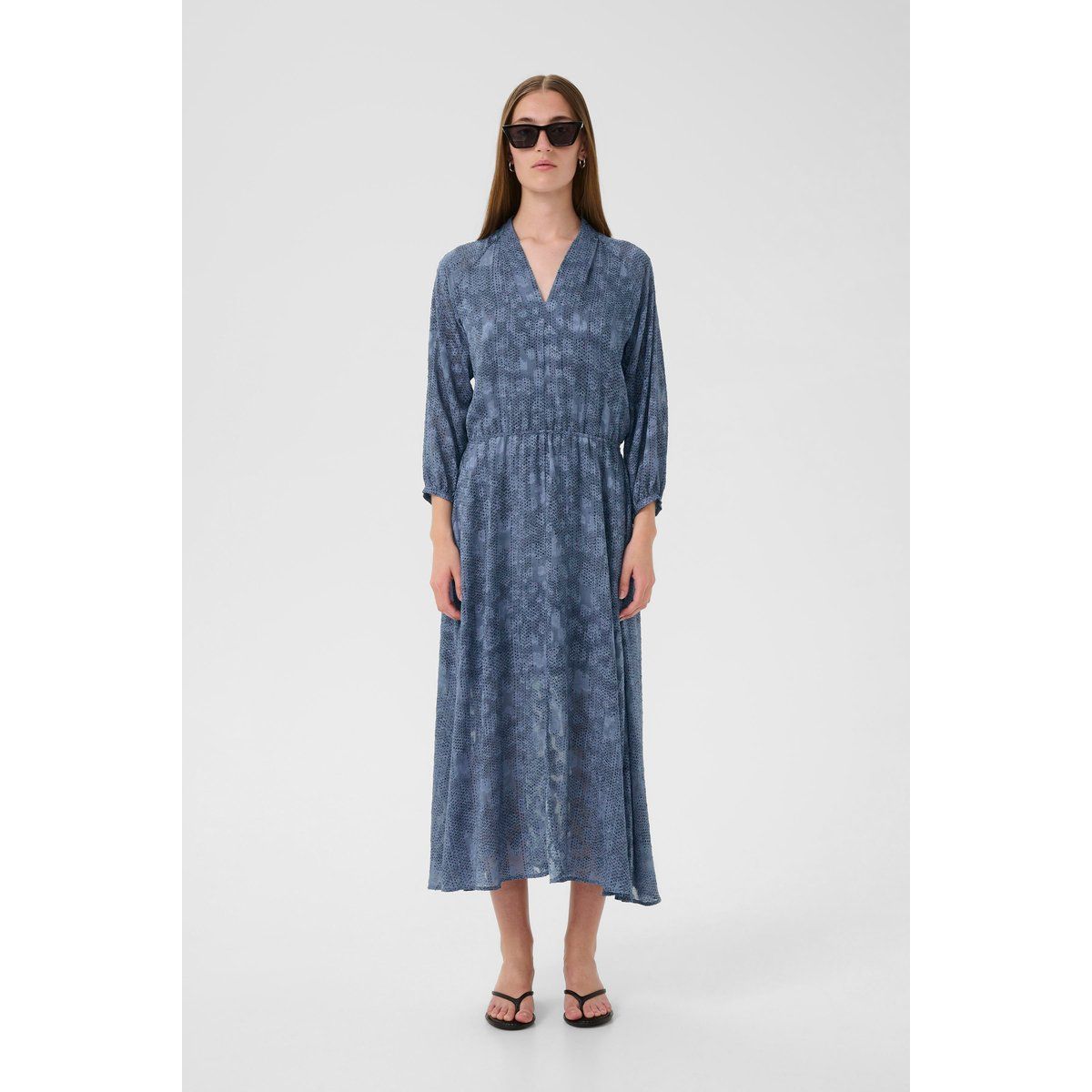 Luftiges bedrucktes Midikleid