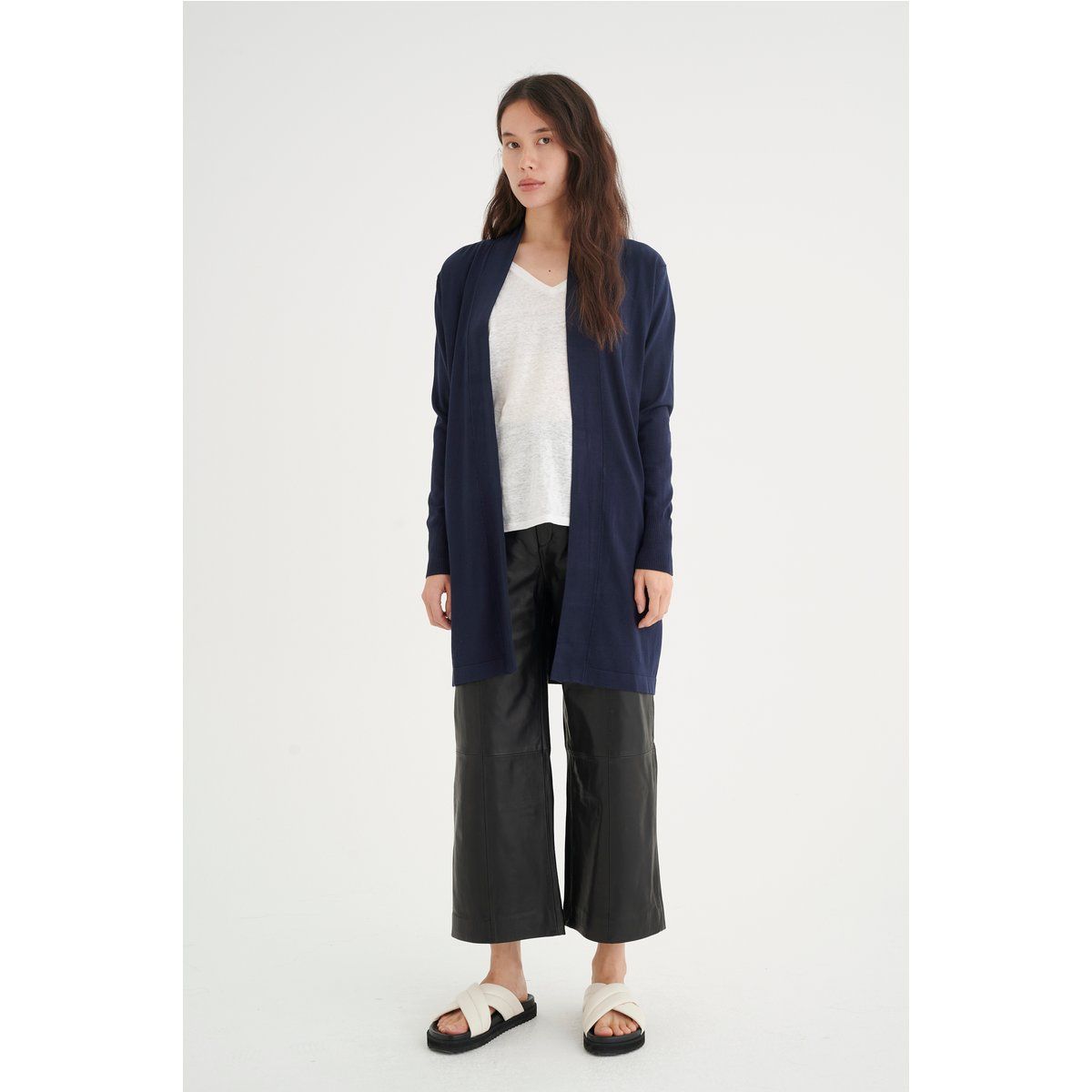 Klassischer Longline-Strickcardigan