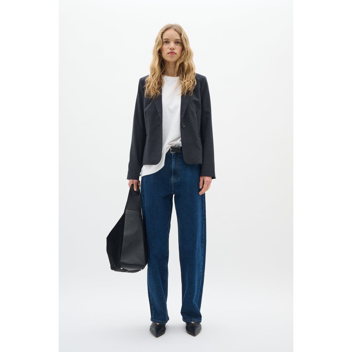Taillierter Einreihiger Melange-Blazer