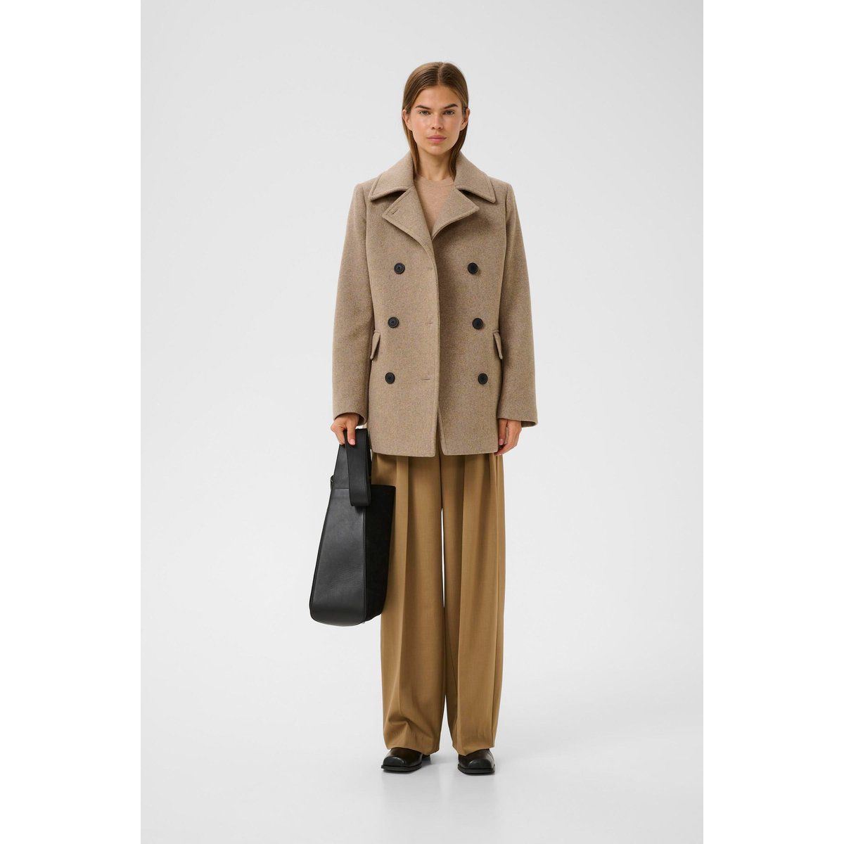 Klassischer zweireihiger Woll-Peacoat