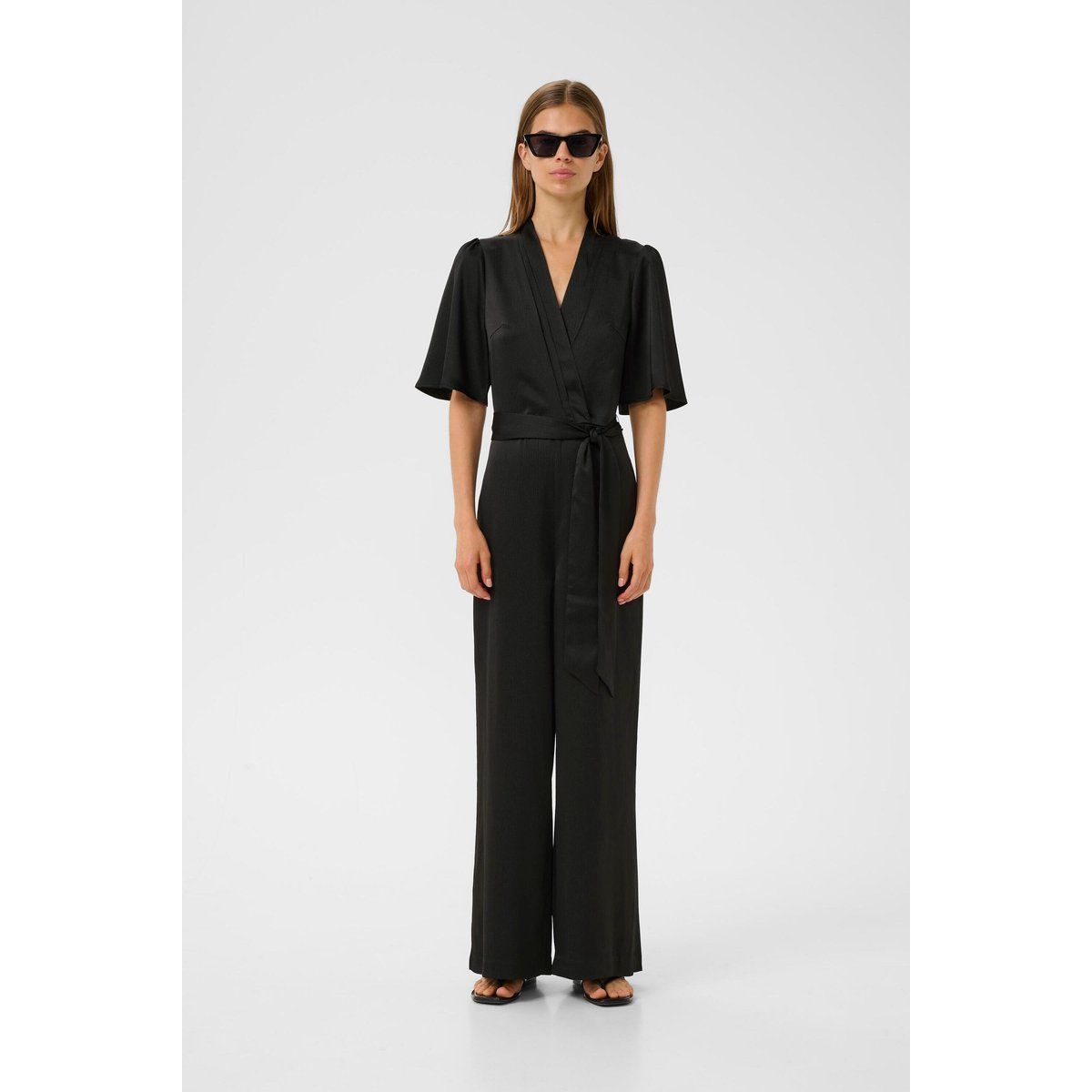 Eleganter Wickel-Jumpsuit mit Flatterärmeln