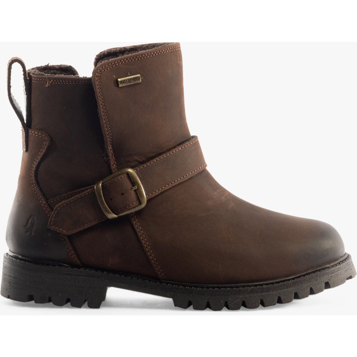 Wasserdichte Lederstiefeletten mit Schnallenriemen