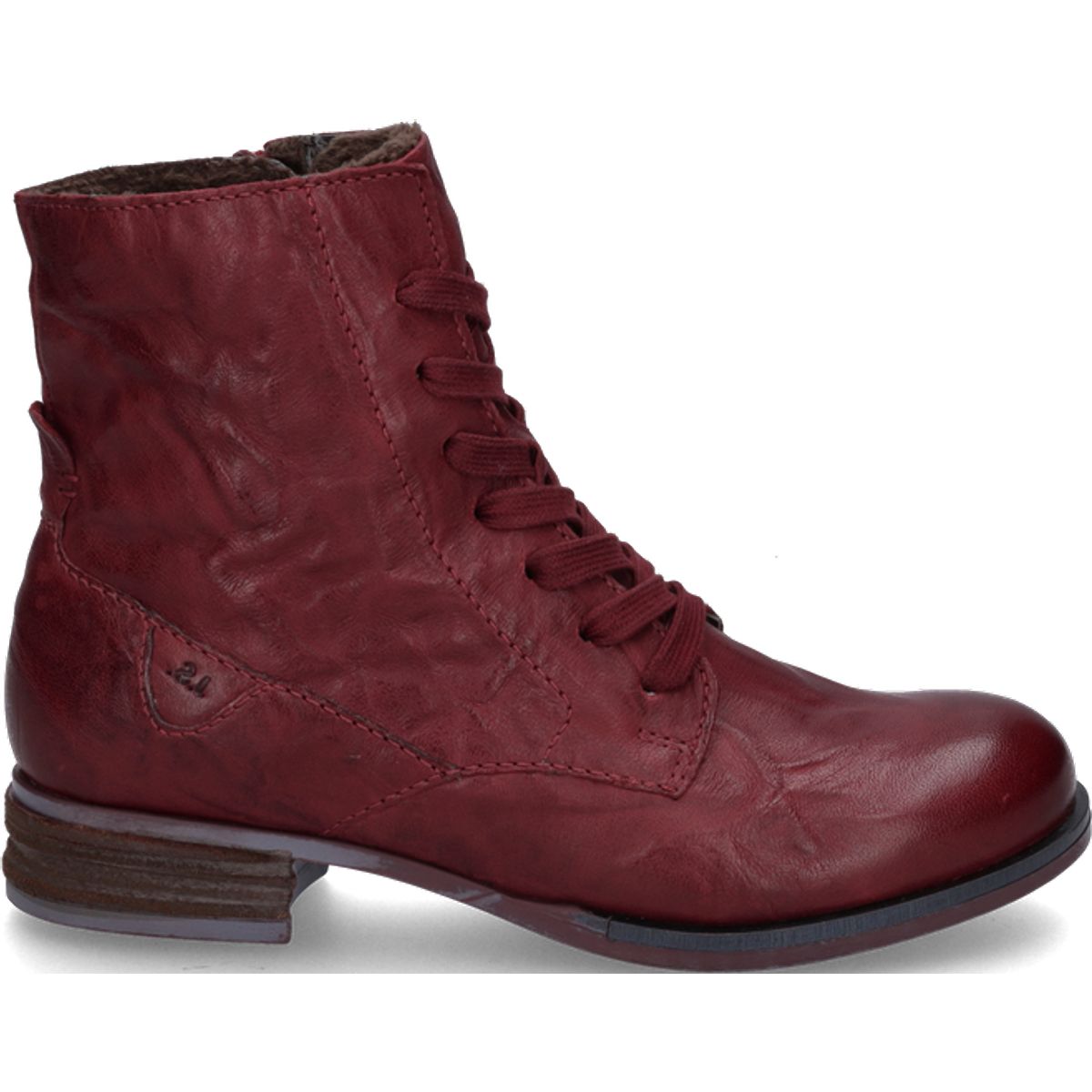 Strukturierte Leder-Stiefeletten zum Schnüren