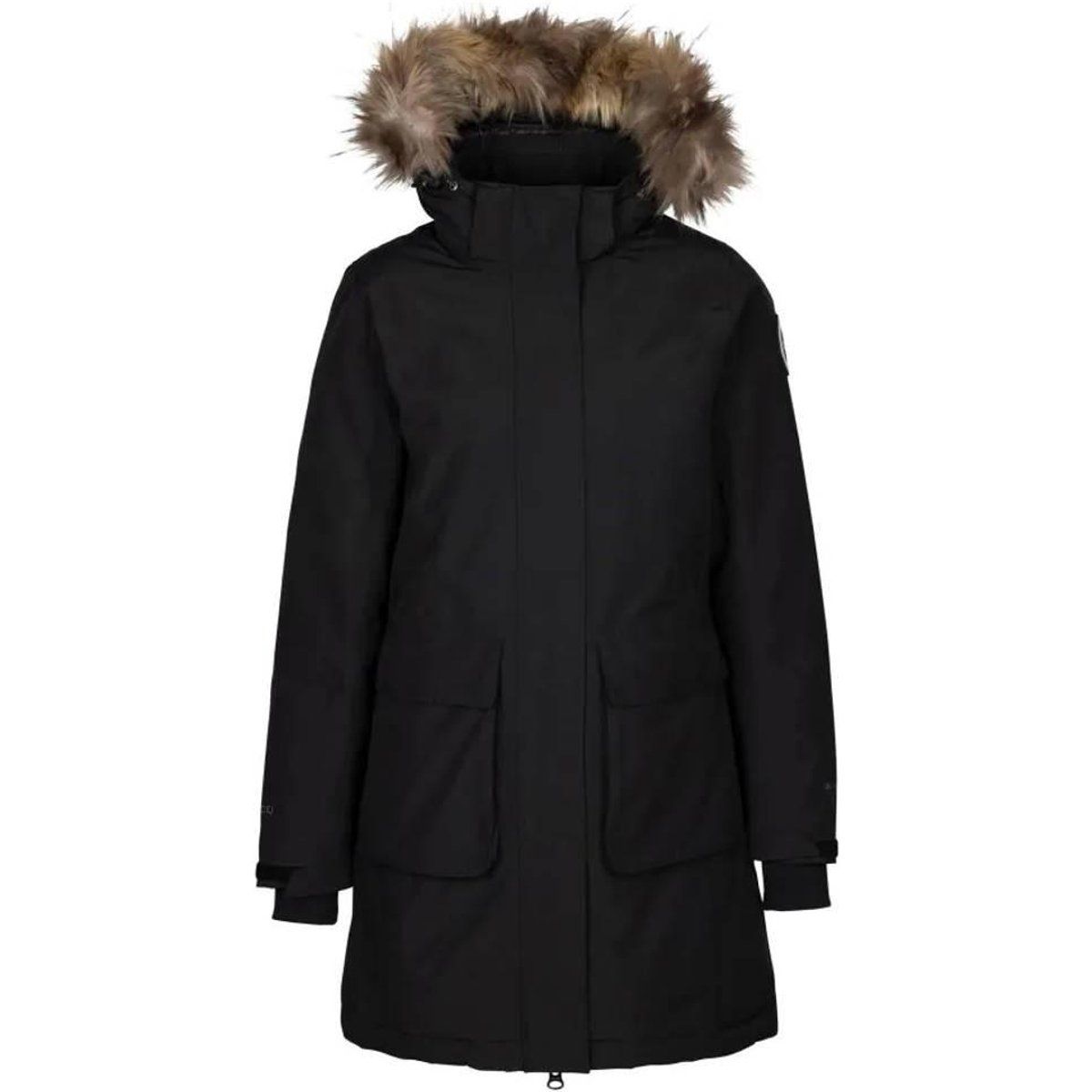 Daunenparka mit Kunstfellbesatz
