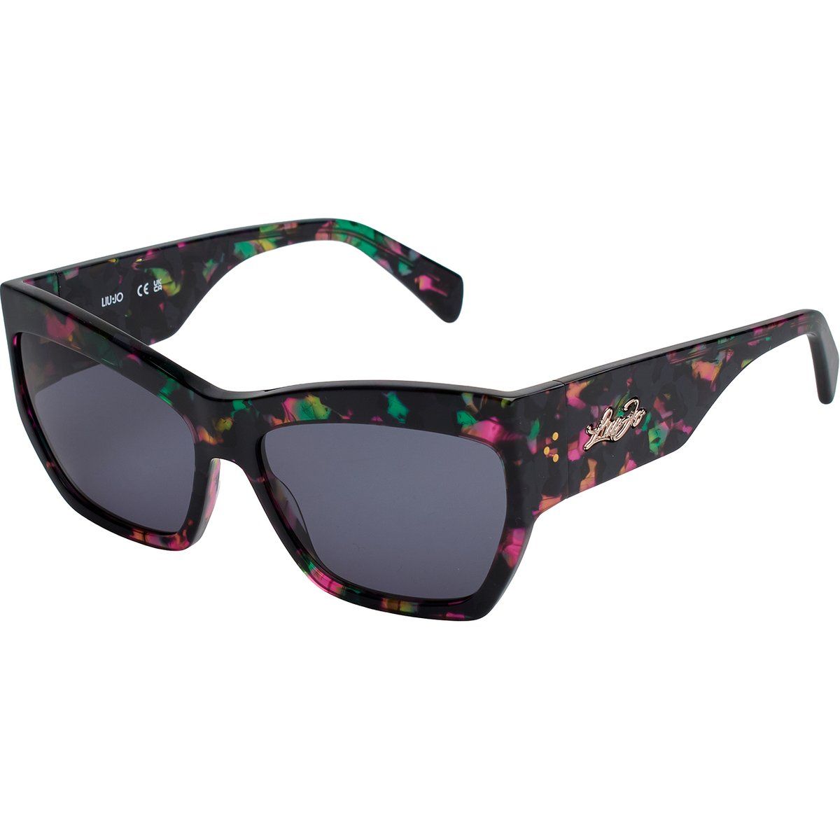 Markante Rechteckige Marmorierte Sonnenbrille