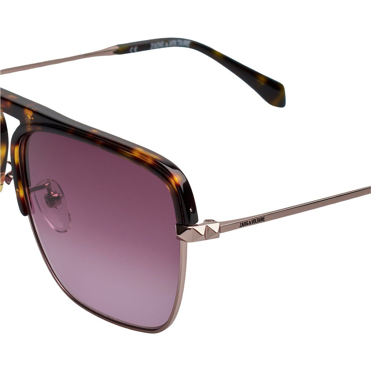 Quadratische Halbrand-Sonnenbrille mit Farbverlauf