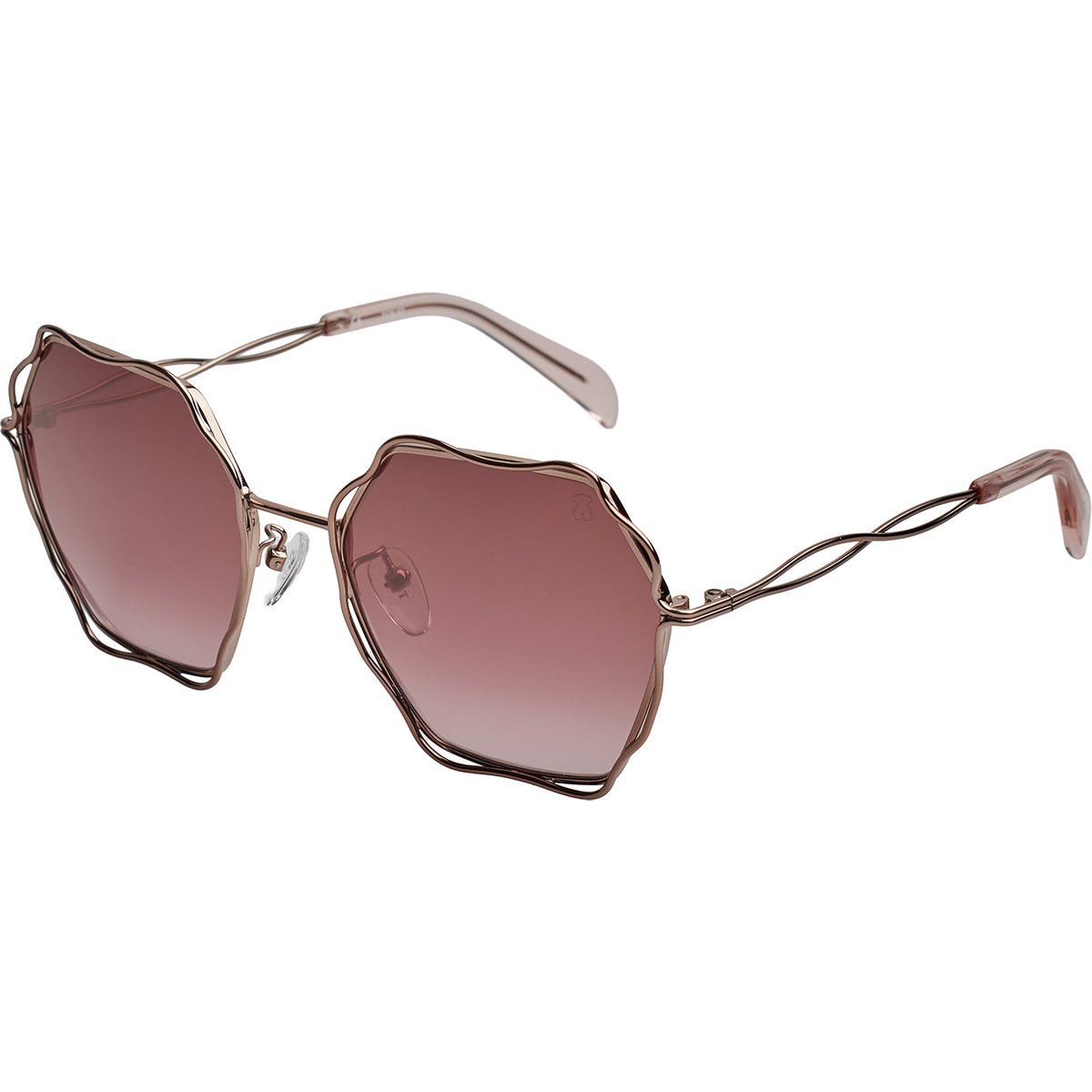 Geometrische Sonnenbrille mit Wellenrand