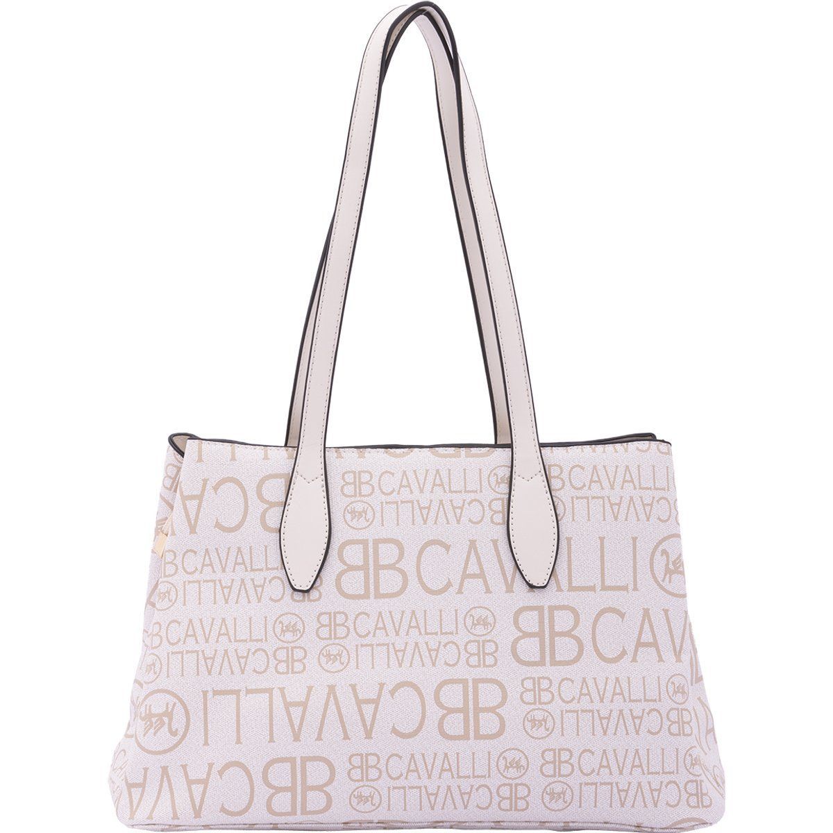 Strukturierte Schultertasche mit Monogramm-Muster
