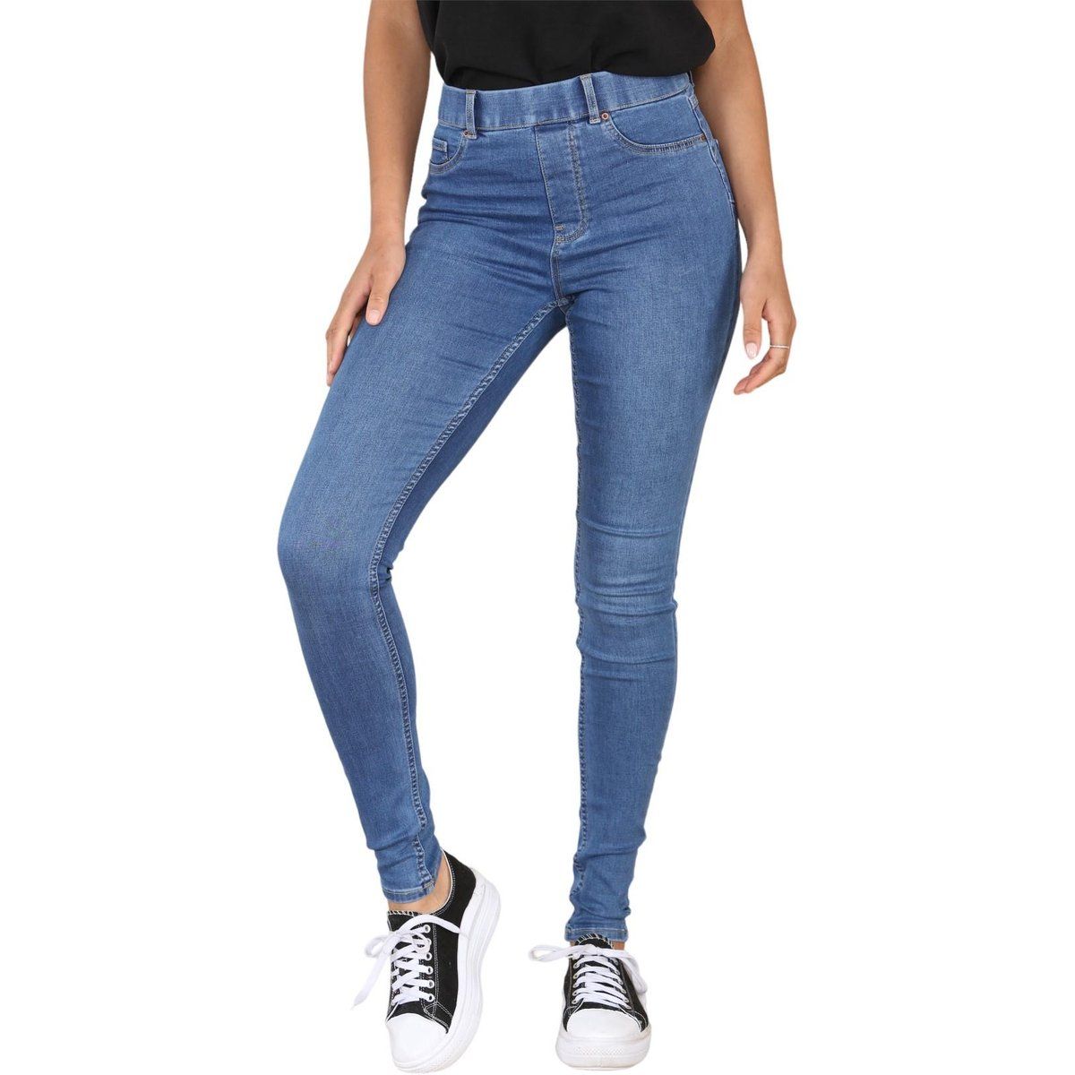 Super Skinny Jeggings mit hohem Bund